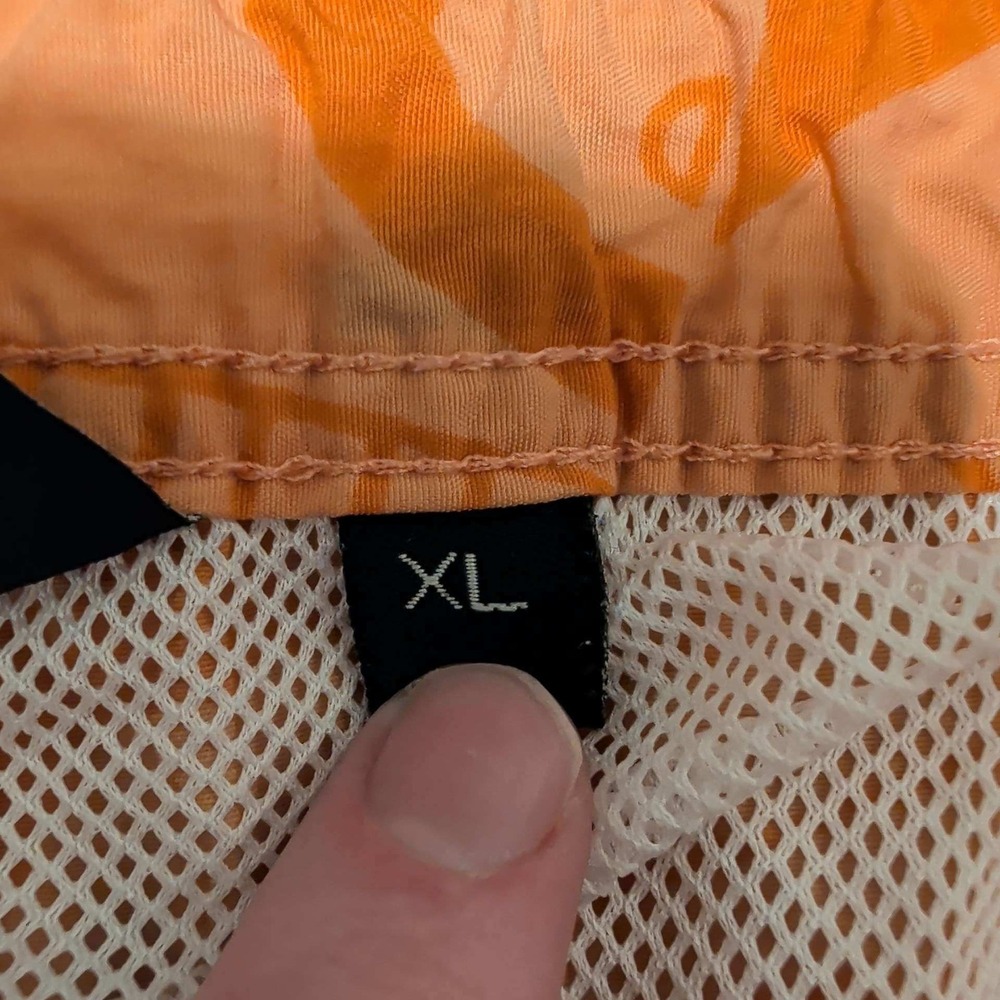 Polo Sport Swim Trunks Mens XL Orange Tribal Geometric Print Board Shorts 90s - Picture 5 of 6
